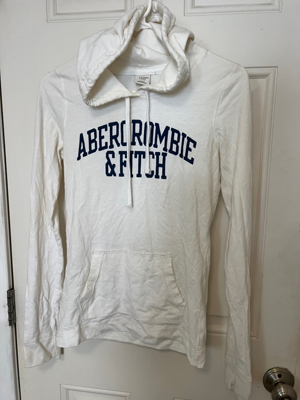 Abercrombie Women’s T Shirt White Logo Hoodie